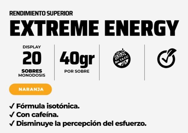 Extreme Energy – Nutremax (Caja x20 sobres de 40g) - Imagen 2