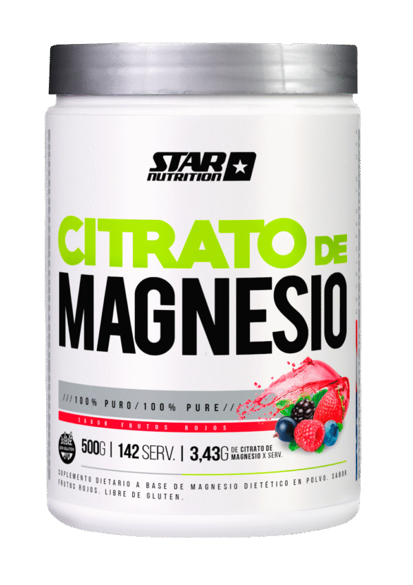 Citrato de Magnesio Sabor Frutos Rojos - Polvo 500 Gr