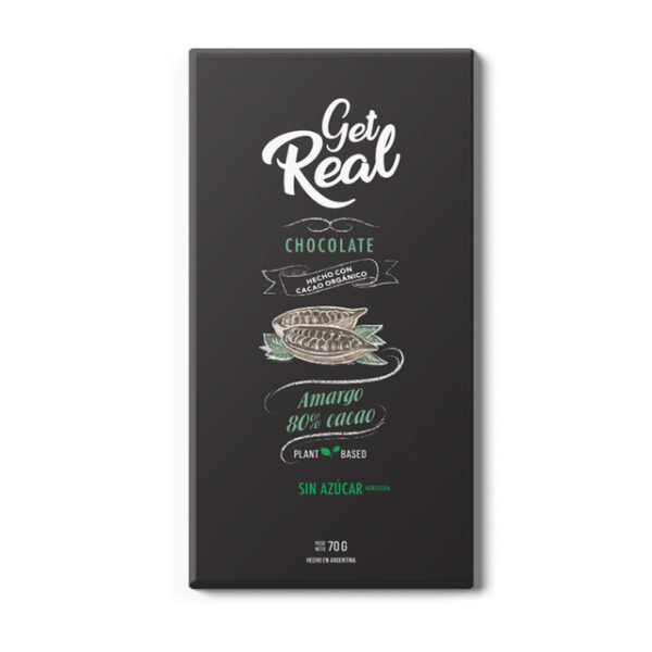Chocolate Amargo 80% Cacao sin azúcar (70 g)