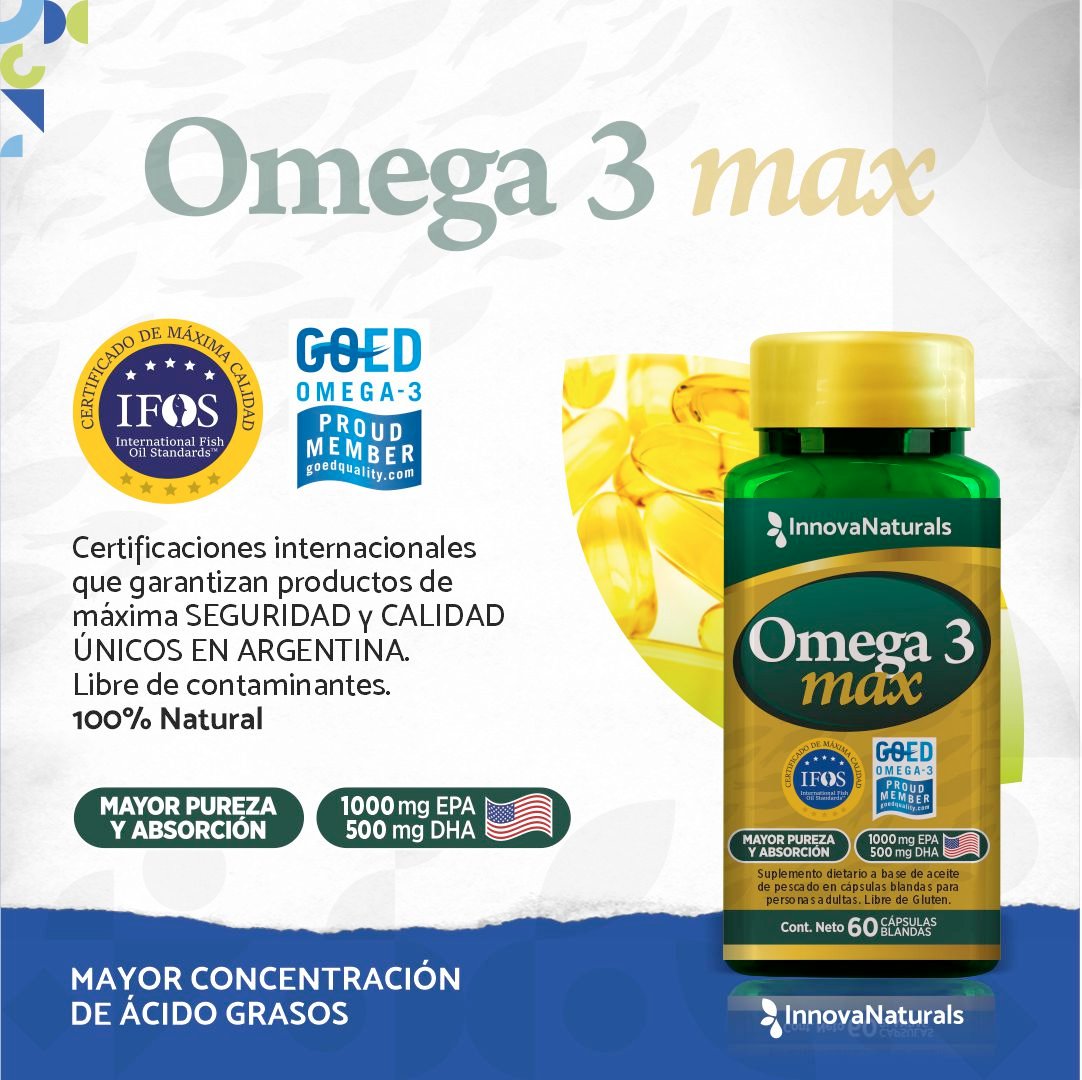 Omega 3 MAX 1000 EPA / 500 DHA | Innovanaturals — Certificación IFOS y GOED - Imagen 4