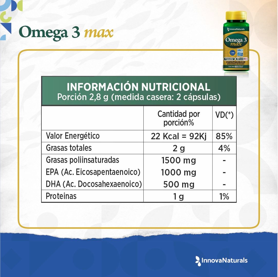 Omega 3 MAX 1000 EPA / 500 DHA | Innovanaturals — Certificación IFOS y GOED - Imagen 5