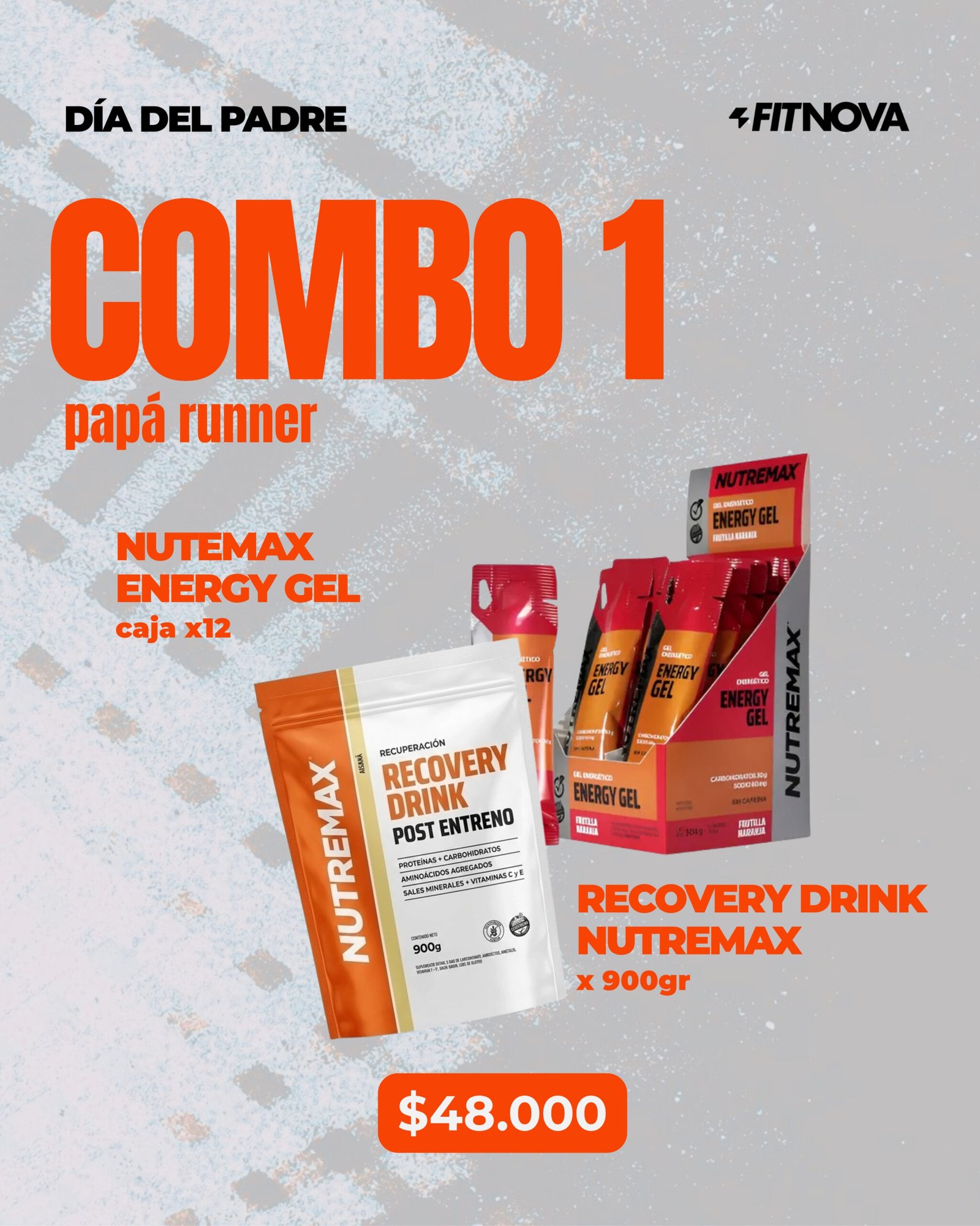 Combo Día del Padre #1 · Papá Runner | Energy Gel x12 + Recovery Drink Nutremax