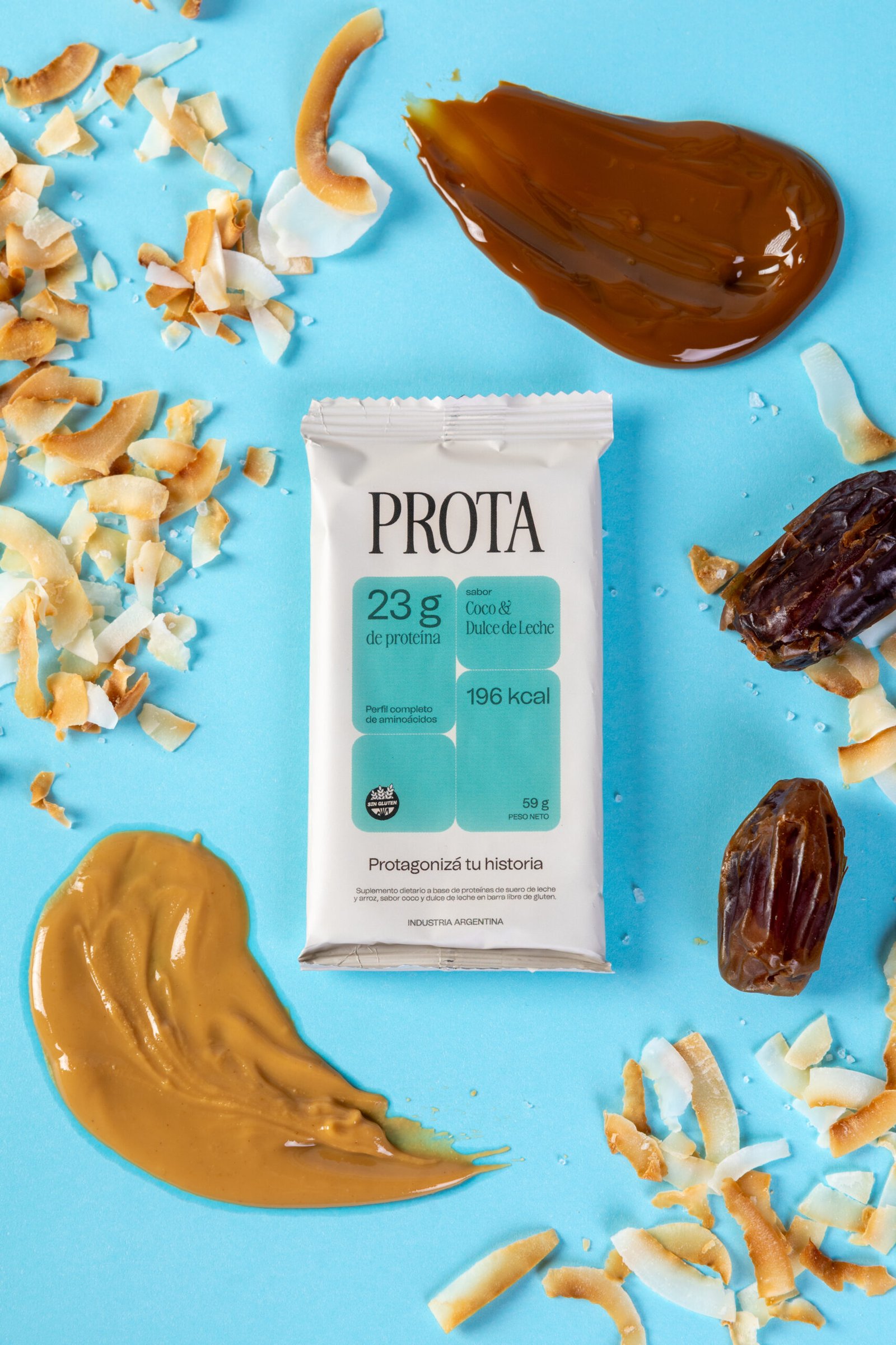 Caja PROTA Coco & Dulce de Leche x12 | Barras Proteicas 23g · Sin Azúcar · Sin Gluten (708g) - Imagen 6