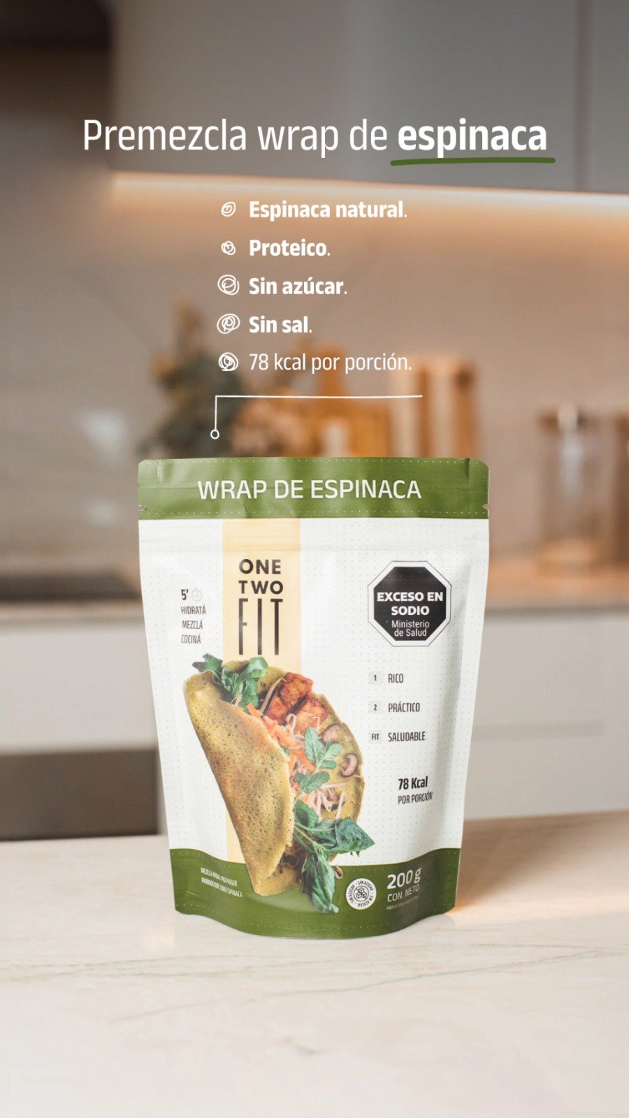 Premezcla Wrap de Espinaca One Two Fit – Solo Agua, Listo en Minutos - Imagen 4